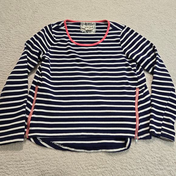 Lili's Closet Navy and White Striped Pullover Top Size XS Coastal Nautical - Picture 1 of 10